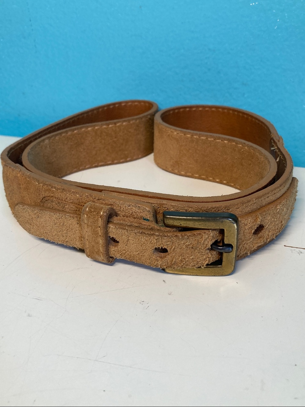 Torino Men’s Size 36 Brown Suede Leather Belt